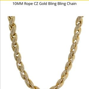 10mm gold rope chain .925 silver